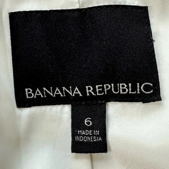 BANANA REPUBLIC Wool Blend Blazer Jacket Two Button Ivory Career Professional, 6 - Picture 12 of 16